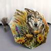 1pc Wolf Amidst Sunflowers and Lavender Automatic Open/CloseUmbrella,Compact Umbrella for Men & Women Day Gift.C031
