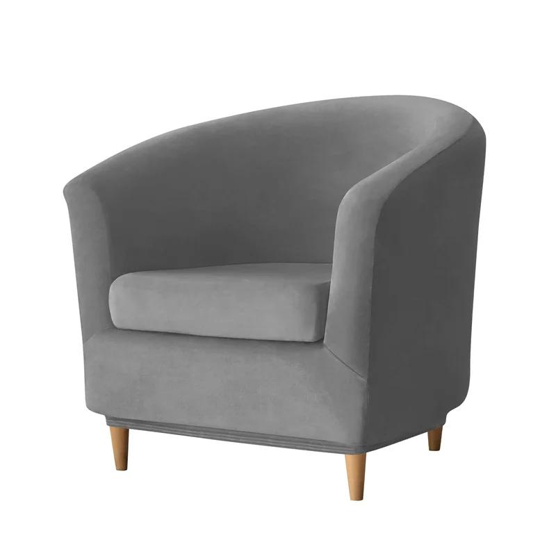 Split Style Tub Chair Cover Stretch Velvet Armchair Cover Club Sofa Covers for Living Room Slipcovers with Seat Cushion Covers