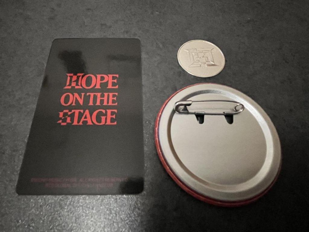 [USED] Hope on the Stage Jhope medal. Bonus trading card. Badge