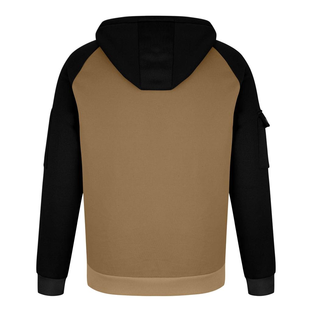 Autumn/Winter New Arrival: Raglan Sleeve Colour-Blocked Casual Half-Zip Hooded Sweatshirt