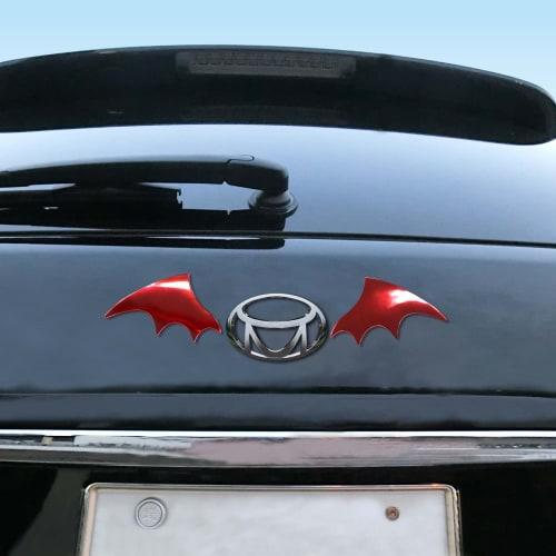 MEIHO Emblem Devil Wing Metal Sticker Red CA019