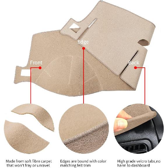 Dashboard Cover Dash Mat Compatible With 2007-2014 Chevy Chevrolet Tahoe Suburban,2007-13 Chevy Avalanche Silverado 1500 2500 3500 LTZ/GMC Sierra SLT