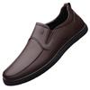Doudou shoes men hollow breathable one pedal casual leather shoes soft sole comfortable driving