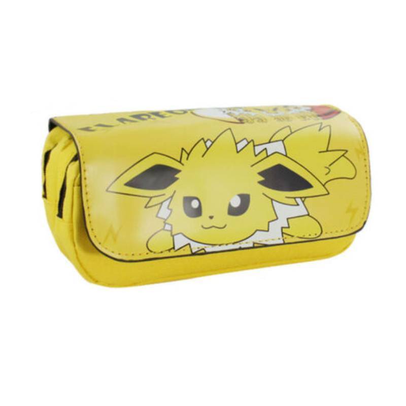 Pokmon Cartoon Student Large Capacity Double Zipper Pencil Case With Compartments For School Supplies