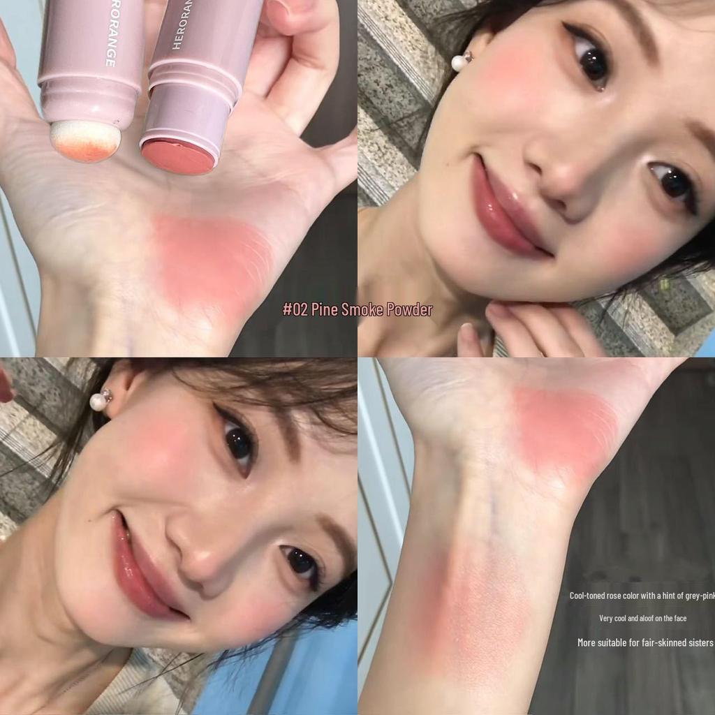 HERORANGE Dual-Ended Blush Stick: Natural Matte Finish, Long-Lasting, Youthful Glow Enhancer, Energetic Girly Cream Blush.