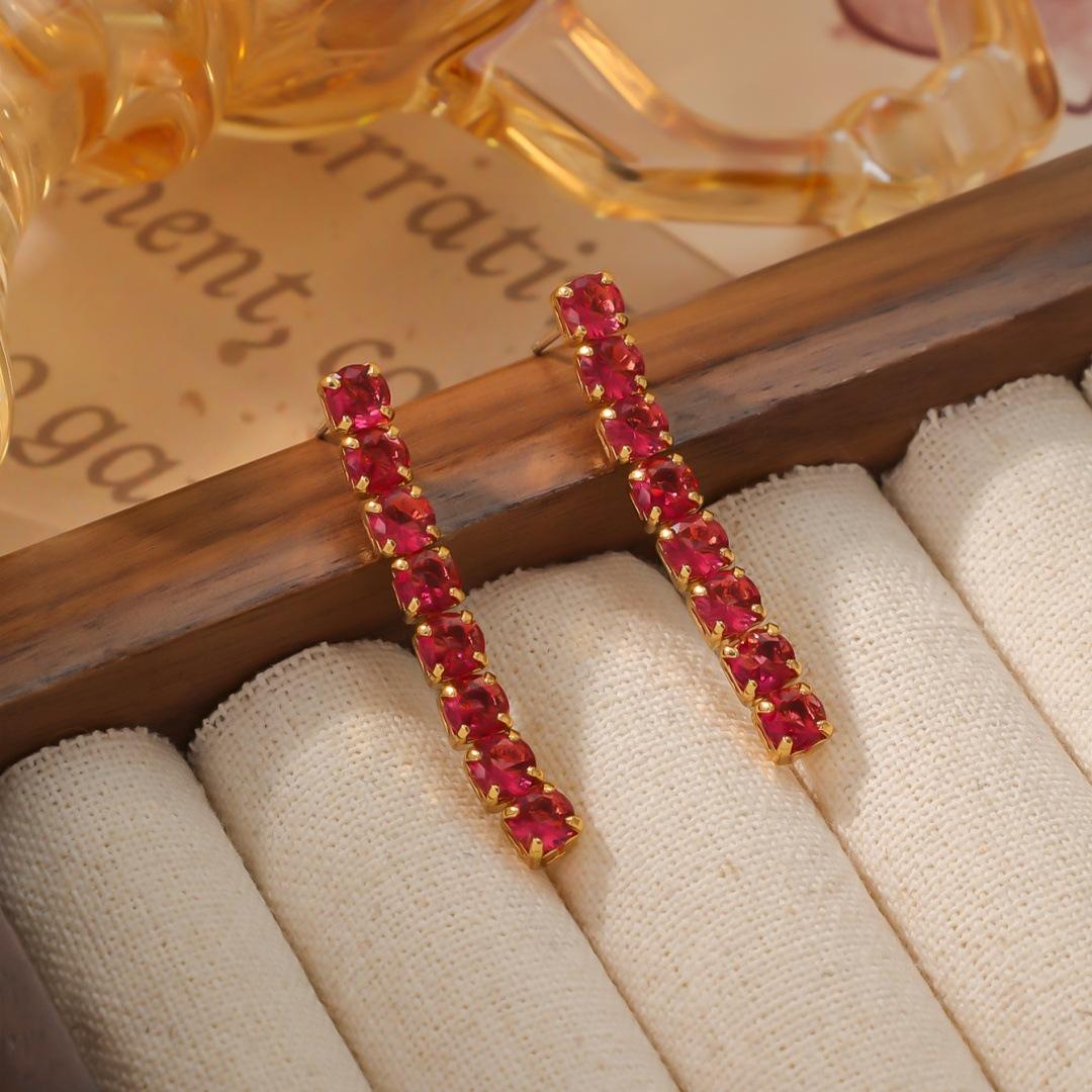 New Electroplated Genuine Gold Fashion Korean Version Long Tassel Earrings Bracelet Necklace Set Jewelry
