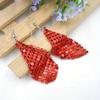 Elegant Luxury Iron Checkered Tassel Drop Earrings Versatile Daily & Party Wear All-Season Fashion Accessory