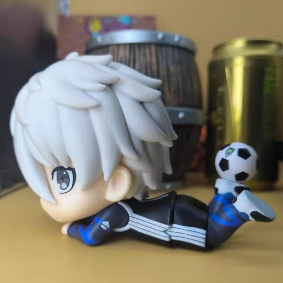 BLUE LOCK Cute Nagi Yisagi Isagi Yoichi Sitting Action Figure PVC Doll Tabletop Model Anime Peripheral Creative Toys Gifts