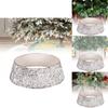 Luxurious Silver White Beaded Christmas Tree Skirt Perfect For Festive Seasonal Decor