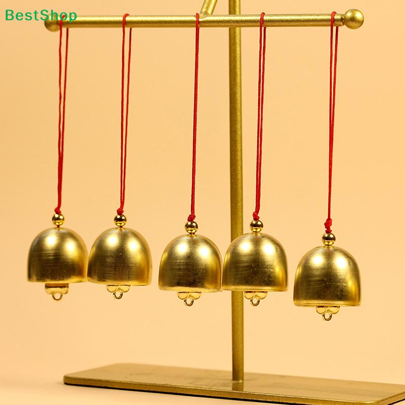Good Luck Brass Bell Ornaments – Red String Hanging Bells for CNY, Garden & Window Decor