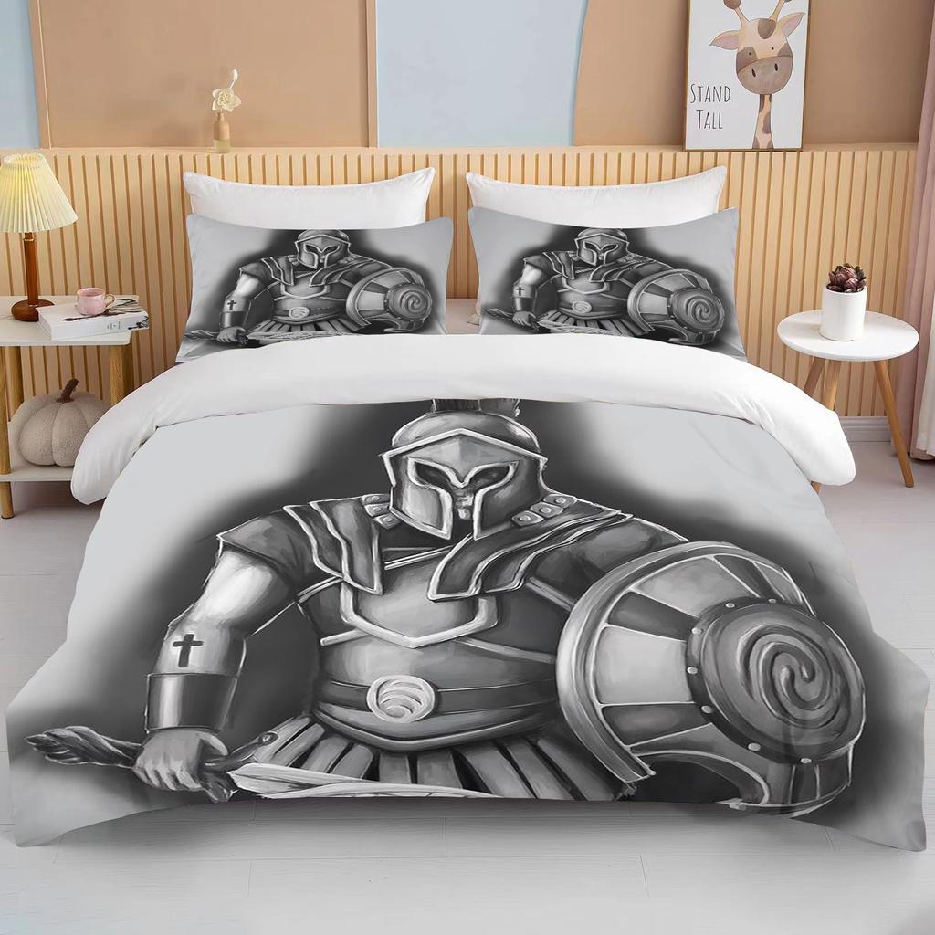 10 Sizes Cartoon Roman Gladiator Bedding Set Colorful Home Textile Duvet Covers Pillowcases Bedclothes Kids Gift Bedding Set