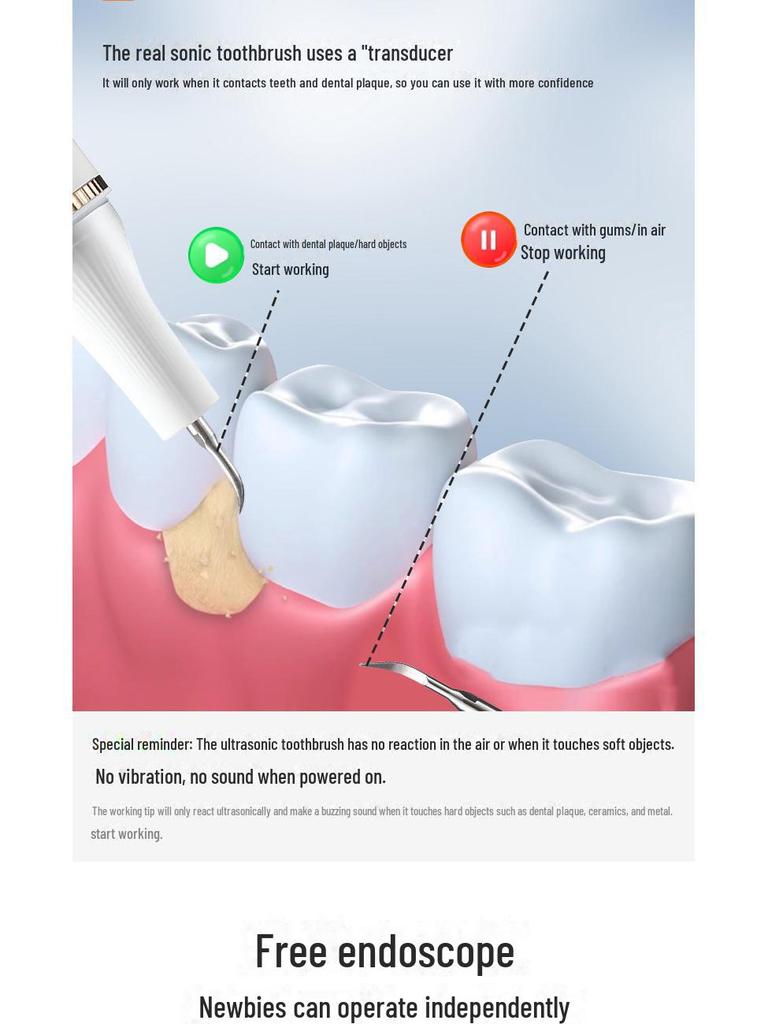Electric Ultrasonic Tooth Cleaner: Removes Tartar, Smoke Stains, Polishes, and Beautifies Teeth.