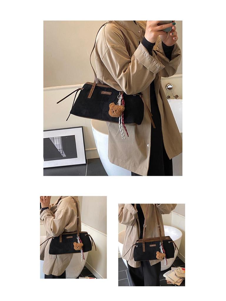 Women's Retro Minimalist Underarm Bag - 2025 Autumn/Winter Fashion, Large Capacity Handbag for Commute