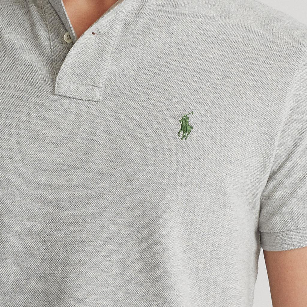 Polo Ralph Lauren Solid Color Logo Embroidered Slim Fit Short Sleeve Polo Shirt Men tops Gray MNPOKNI1N821126-020