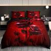 3pcs Red Rose Print Bedding Set Soft Comfortable Duvet Cover King Queen Twin Single Size Bithday Gift for Sister Room Decoration