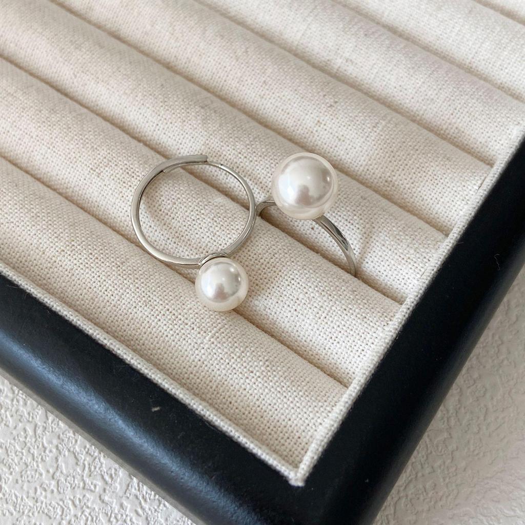 S925 Sterling Silver Adjustable Pearl Ring – Blogger-Style Fashion