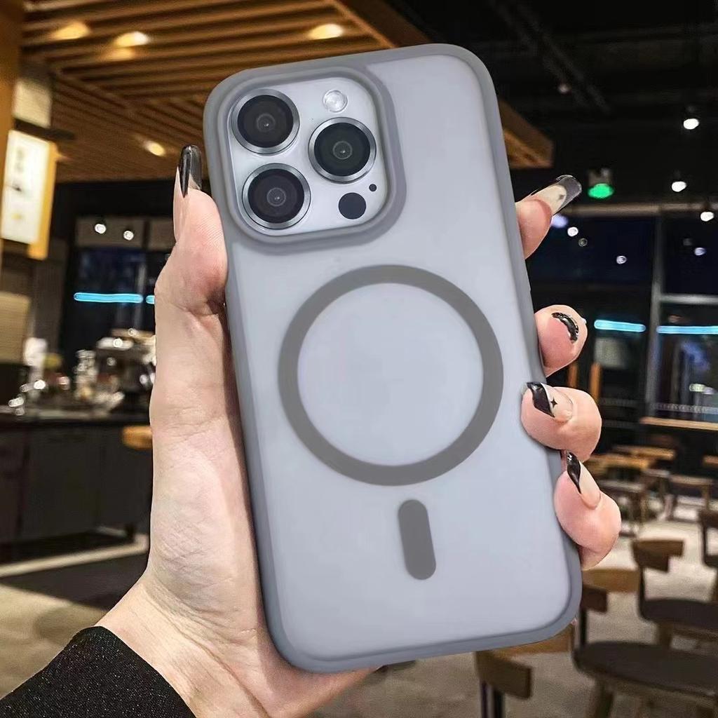 Applicable To Apple 16ProMax Strong Magnetic Phone Case IPhone 15 Frosted 14 Send Lens Film Protection Case