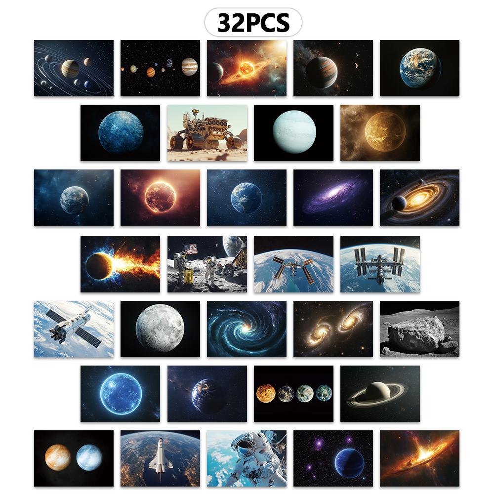

32 шт., Открытки Космос и Планеты, Астрономия, Поздравительные открытки, Открытки для DIY, Украшения, Коллекционные и для подарка чистый