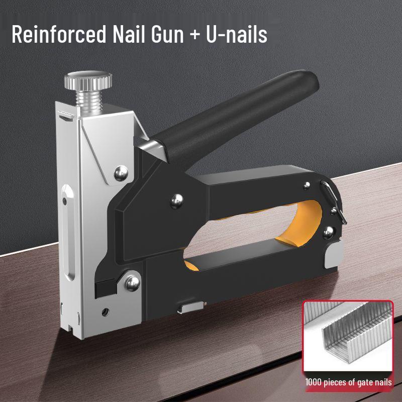 Three-in-One Handheld Woodworking Staple and Brad Nailer for Cabinets and Sofas