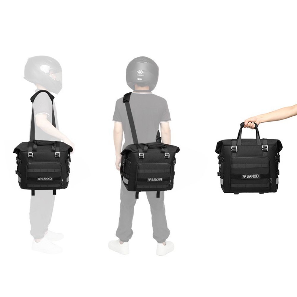 1/2 Motorcycle Accessories Frame Crash Bars Bag SaddleBag 20L Universal Side Rear Seat Bag Pack Travel Motorbike Luggage Storage