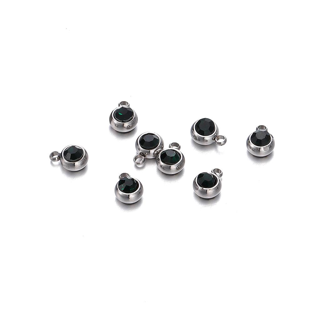 20 Stück 6mm Edelstahl Strassperlen Goldfarbe Kristall Anhänger für DIY Halskette Armband Charm Schmuckherstellung