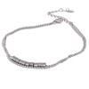 Yhpup Waterproof Stainless Steel Square Bead Chain Layered Anklet for Women Gold Color Statement Summer Sandy Beach Jewelry