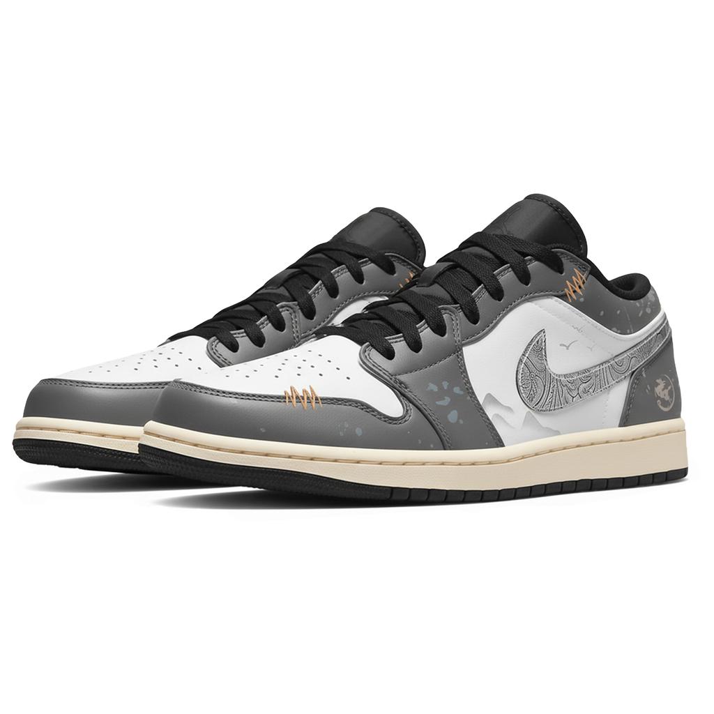 Jordan Air Jordan 1 Three Times Lab Year Of The Horse Silver Colt Illustrated Age Box Abrasion Resistant 553558-040(Team-S-BOX)-Random Packaging Bags