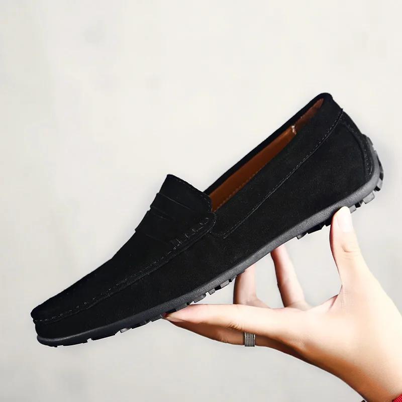 Mocasines de Cuero de Alta Calidad para Hombre Zapatos Casuales Slip on para Hombre Moda Flats Zapatos de Conducción para Hombre Mocasines Diez Colores Talla 38-47