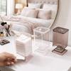 Versiegelter Kosmetik-Wattestäbchenhalter Transparenter Nagellackentferner-Wischpads-Organizer Kosmetik-Organizer Schminktisch