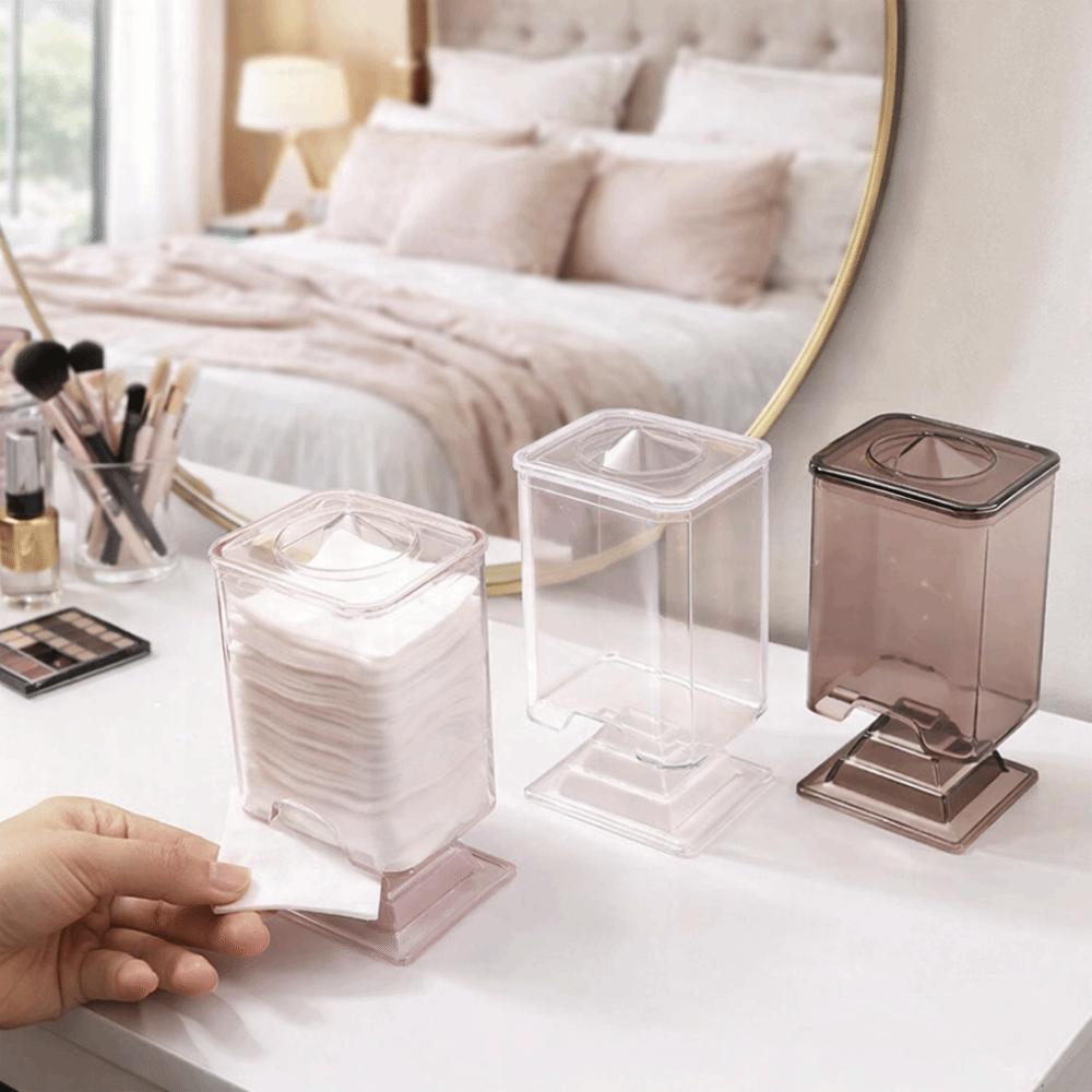 Versiegelter Kosmetik-Wattestäbchenhalter Transparenter Nagellackentferner-Wischpads-Organizer Kosmetik-Organizer Schminktisch
