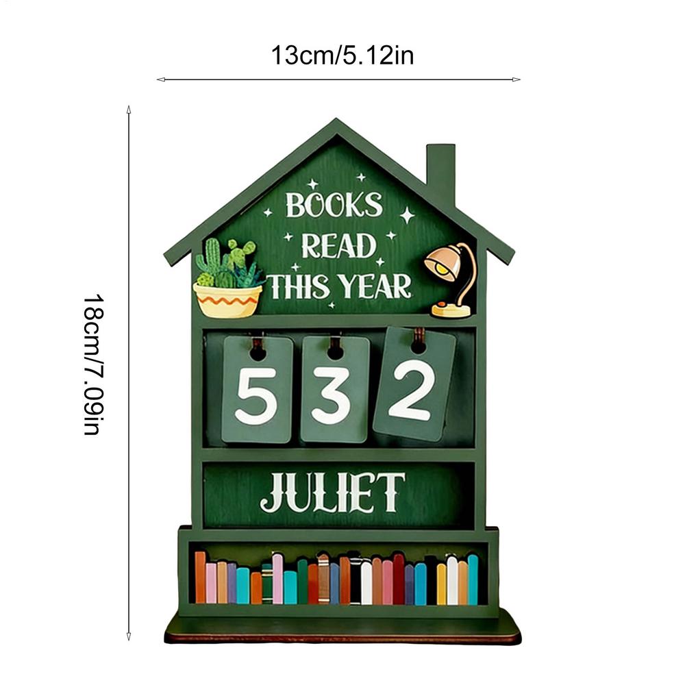 Book Counter Tracker Wooden Annual Read Book Display Tracker Manual Read Tracker Reading Sign Display Bookshelf Decor Deco