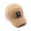 Autumn and Winter Lamb Wool Letter Embroidery Cap Outdoor Sports Leisure Cold Baseball Hat