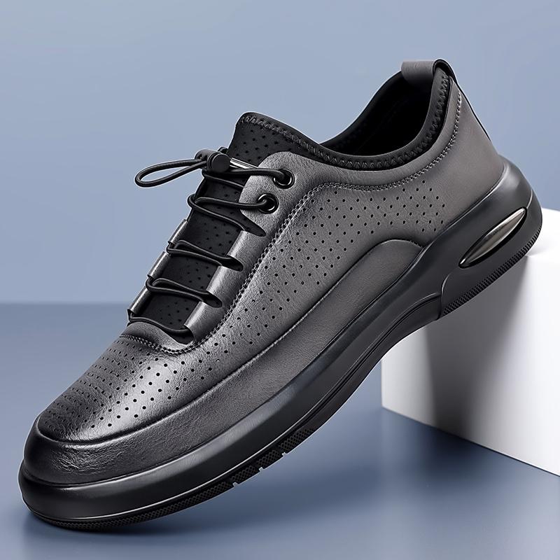 Fashion High Quality Hollowed Out Leather Casual Shoes Men Soft Comfort Breathable Leather Shoes Summer Lightweight Men's Oxford Shoes