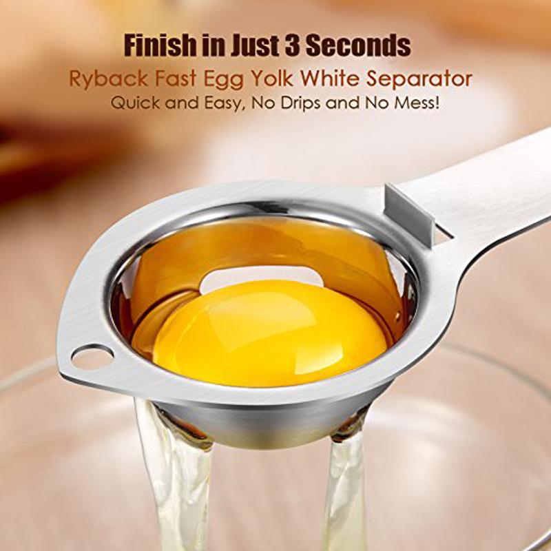 Ouvre-coquille d'œuf Tasses à œufs durs et mollets Séparateur de blanc et de jaune d'œuf en acier inoxydable Coupeur et removeur de coquille d'œuf Outils de cuisine Gadget 2