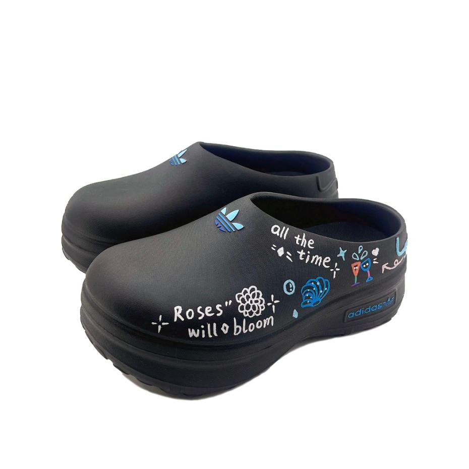 adidas Originals AdiFOM Stan Smith Mule Abrasion Resistant Closed Toe Slippers Unisex Black Blue IE4626(Tea641-)