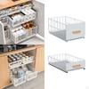 Pull Out Cabinet Organizer Guide Rail Design Expandable Sliding Drawer Pantry Storage Shelf for