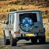 1pc A Flat 2D Printed Tire Cover Featuring Blue Butterflies, Made From Polyester Fabric, Ideal For Parking On For Muddy Roads An