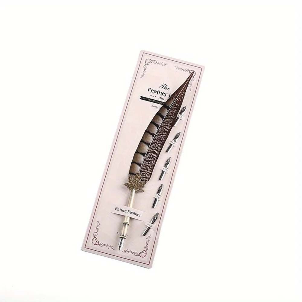 Fountain Pen Peacock Feather Pen European Vintage Feather Dip Pen Signature Ink Pen  Birthday Gift