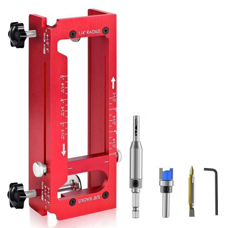 

2 in 1 Hinge Drilling Fixture Combination Durable Door Frame Stable Locator Woodworking Installation Screws DIY Auxiliary Tools