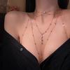 Fashion Diamond Bead Chain Body Chain Trim Flash Diamond Pendant Tassel Necklace Breast Chain Fashion Women's Chain