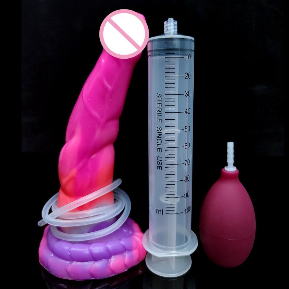 Glow-in-the-Dark Tentacle Dildo – Soft Silicone Ejaculating Cock for Women, Anal Fantasy Sex Toy with Squirting Function