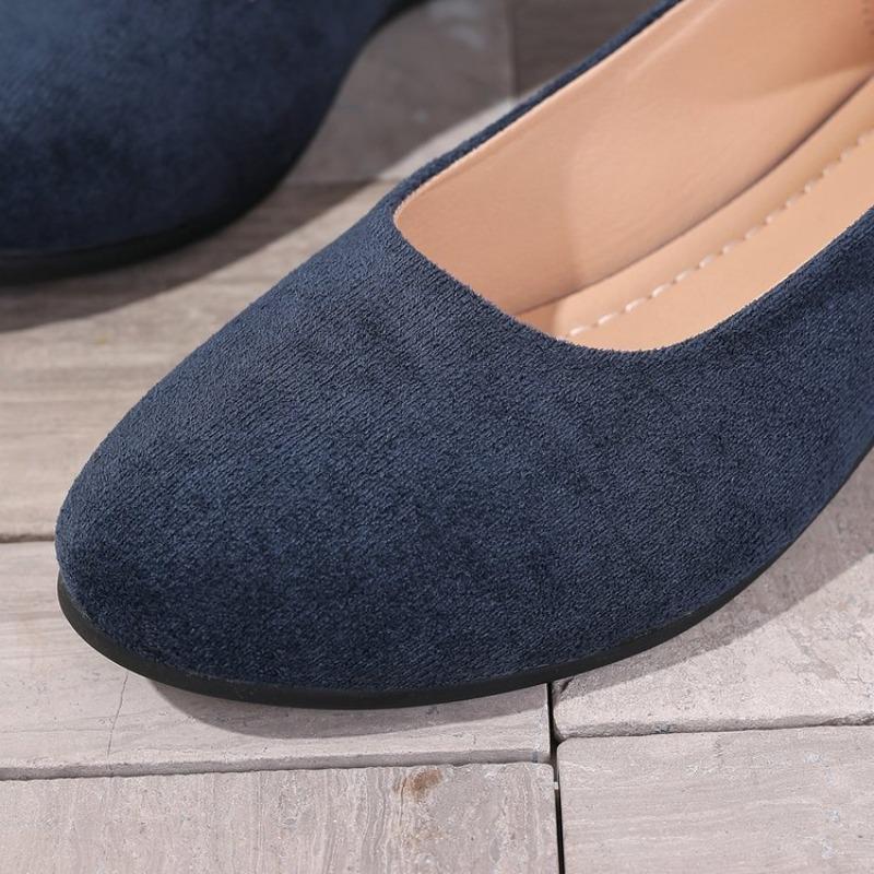 Mocassini con Zeppa in Raso Taglie Forti da Donna Stile Hong Kong Retrò Primaverile