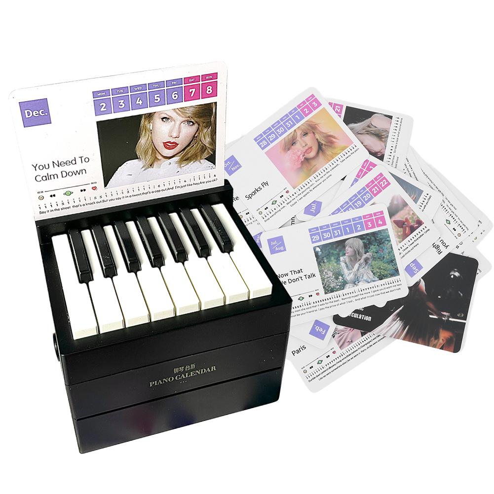 

Календарь Taylor Piano Calendar 2025 Piano Desk Calendar Playable Mini Piano Calendar Music Sheets Toy Desktop Decorations Gifts for Fans чёрный