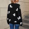 Women's Casual Fashion Round Neck Heart Sweater Knitted Bottoming Shirt