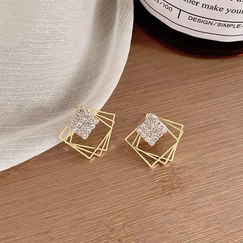New Square Long Hanging Earrings for Women Colorful Enamel Geometric Statement Dangle Earrings Girls Drop Earrings pendientes