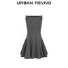 UR Women's Grey Bowknot Sleeveless A-line Dress
