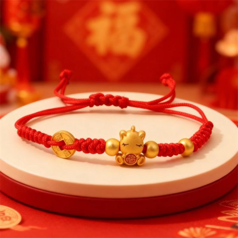 Weaving Red Rope Lucky Bracelet For Year Of The Horse Braided Rope Bracelet Beads Bracelet Jewelry Accessories  Year Gifts