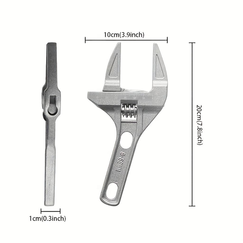 Mini Adjustable Multi Wrench, Sink Pipe Nut Remover Tool, Large Opening Strong Clamp Spanner For Bathroom Kitchen Faucet Repair