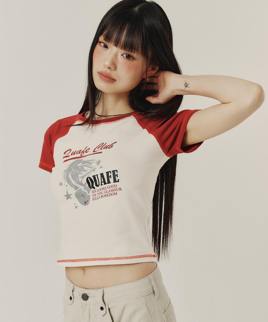Kkuape Raglan Graphic Slim T-Shirt_2Color