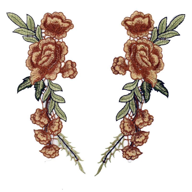 1 Pereche Flori Brodate Aplicare de Cusut pentru Îmbrăcăminte Patch Brodat Haine Cheongsam Accesoriu DIY
